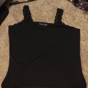 Faded Glory 3X black tank w/Lace accents